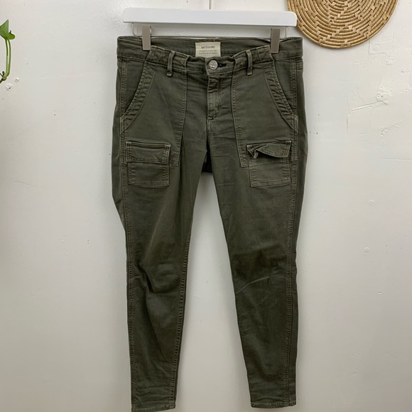 green utility jeans